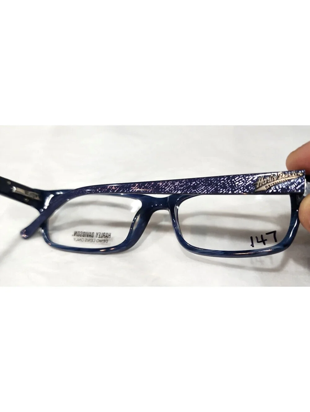 Harley Davidson HDT 103 Small Blue Rectangle Eyeglasses 51-16 135